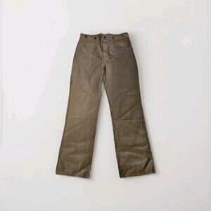 Classic Oldwest Styles Kahki Canvas Button Fly Buckle Back Pants Size 36 X 33.5